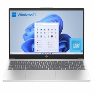 HP 15-fd0186ns - Ordenador portátil de 15.6" FHD (Intel N100, 4GB RAM, 128GB UFS, Intel UHD, Windows 11) Plata - Teclado QWERTY Español